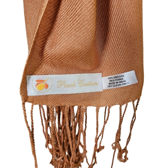 Scarf Bundle Of 2,Orange Is Peach Couture, Green Is Pashmizette, OS - Picture 13 of 13